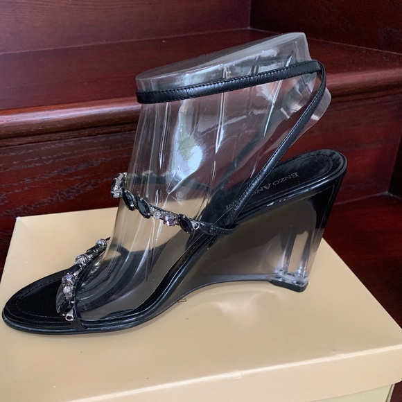 Vintage ENZO ANGIOLINI 8 1/2 in box wedge sandals - Picture 10 of 14